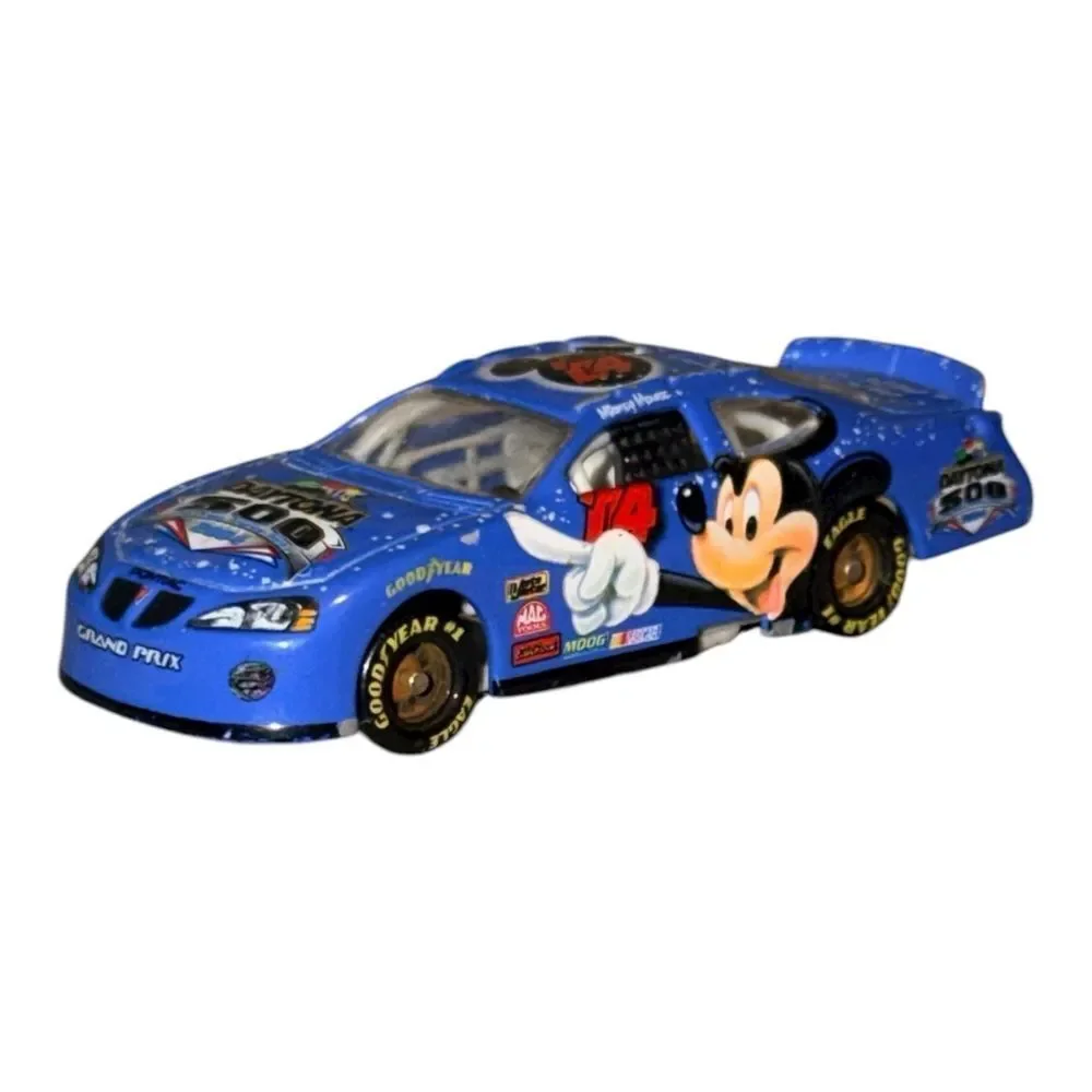 Disney Mickey Mouse Daytona 500 Diecast Car 2004 Blue 1:64 Scale Nascar EUC